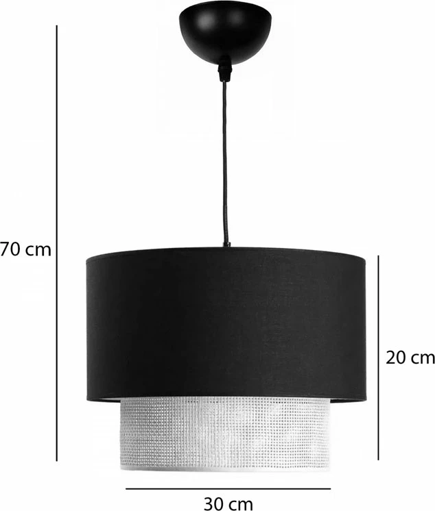 Dritë tavani Fersa, e zezë-natyrale, D30x20cm