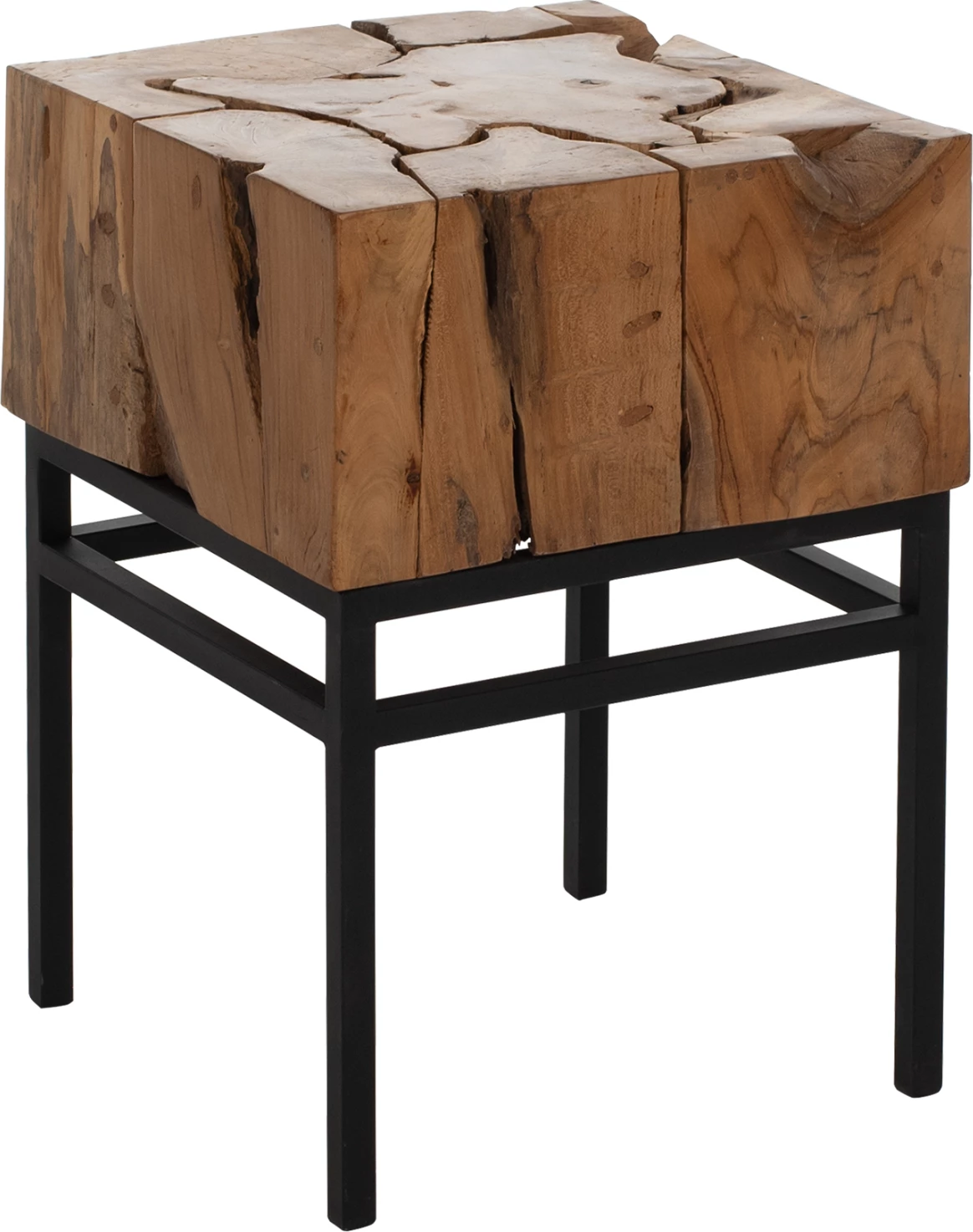 Tavolinë anësore katrore, dru tik natyral, FH9353, 38x38x55H