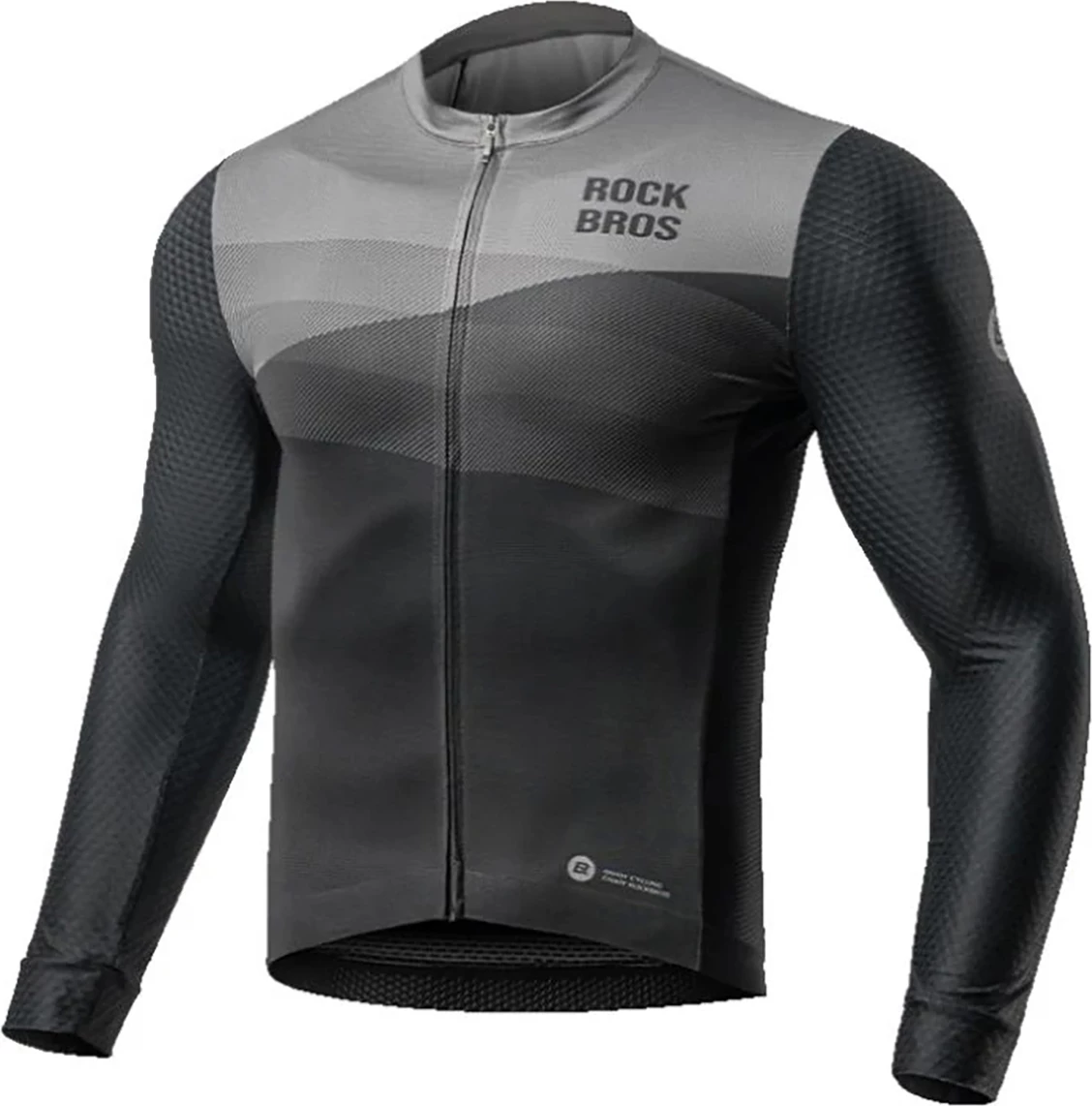 Bluzë çiklizmi Rockbros 15120009005, me mëngë të gjata, XXL, e zezë/gri