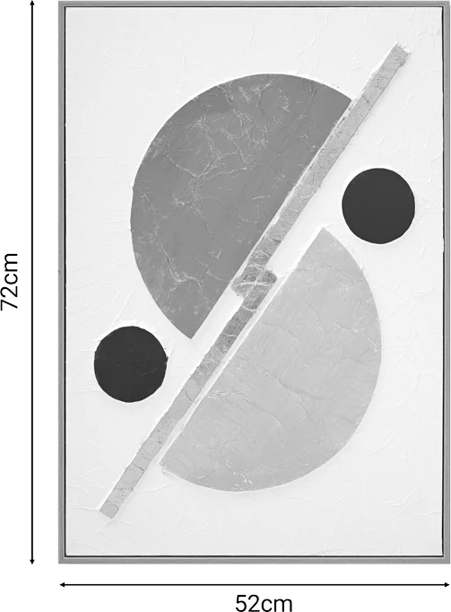 Pikturë kanavace me dizajn gjeometrik, shumëngjyrëshe, 52x4.5x72cm