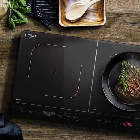 Pllakë induksioni CASO Touch 3500 (MPN 2018) 3500W, dyzonëshe, Sensor-Touch, zi/argjend
