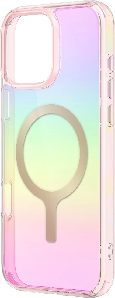 Mbështjellës UNIQ Iridescia Magclick Charging për iPhone 16 Pro, Rozë