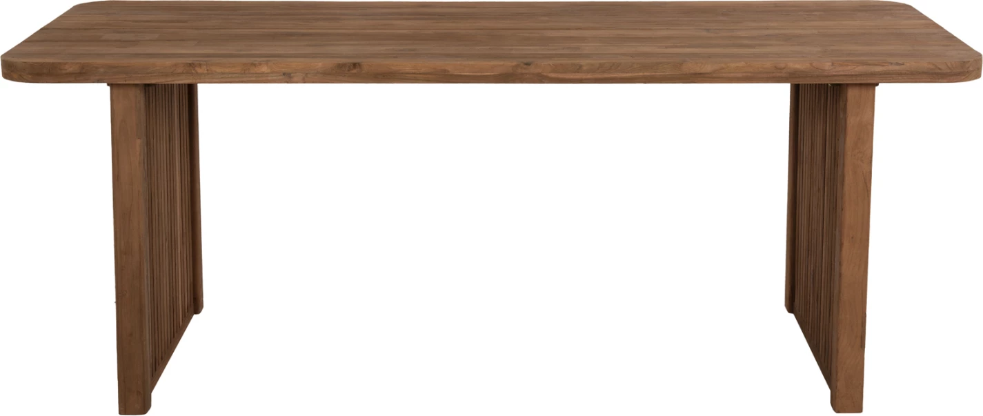 Tavolinë ngrënie Bontang, dru TEAK i ricikluar, ngjyrë natyrale rustike, 200x90x76 cm