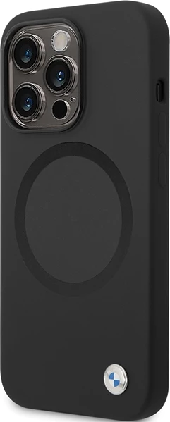 Mbështjellës BMW BMHMP14XSILBK2 për iPhone 14 Pro Max 6.7", Liquid Silicone MagSafe, Zi