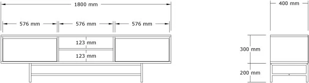 Komodë për TV, ngjyrë Atlantic Pine, Skye Decor, Tauber