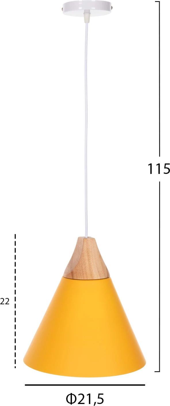 Llambë varëse tavani, kapak metali i verdhë, FH4151, Φ21.5x115H cm