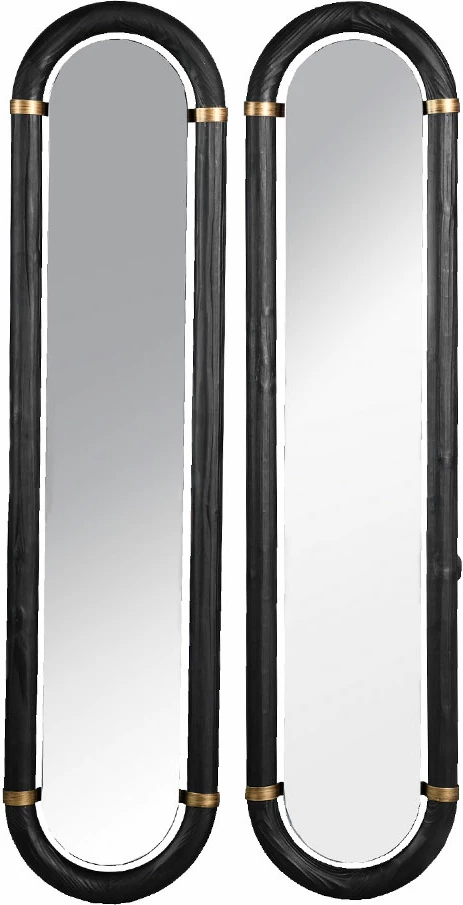 Set pasqyrash COLOMBO, 2 copë, e zezë dhe ari, 31x4x130cm