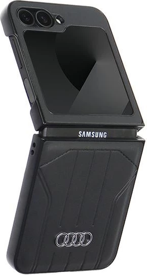 Mbështjellës Audi Synthetic Leather MagSafe për Samsung Galaxy Z Flip 6, i zi