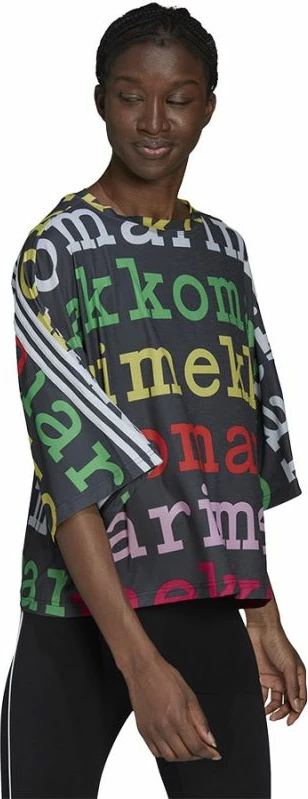 Maicë adidas për femra, e zezë me ngjyra