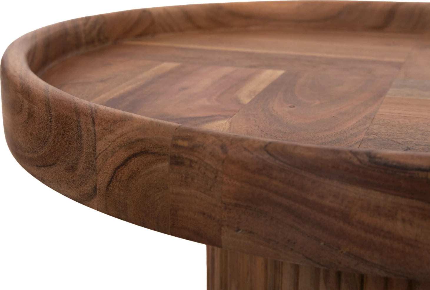 Tavolinë kafeje rrethore RAJJEH, dru akacie, Φ50x60H cm