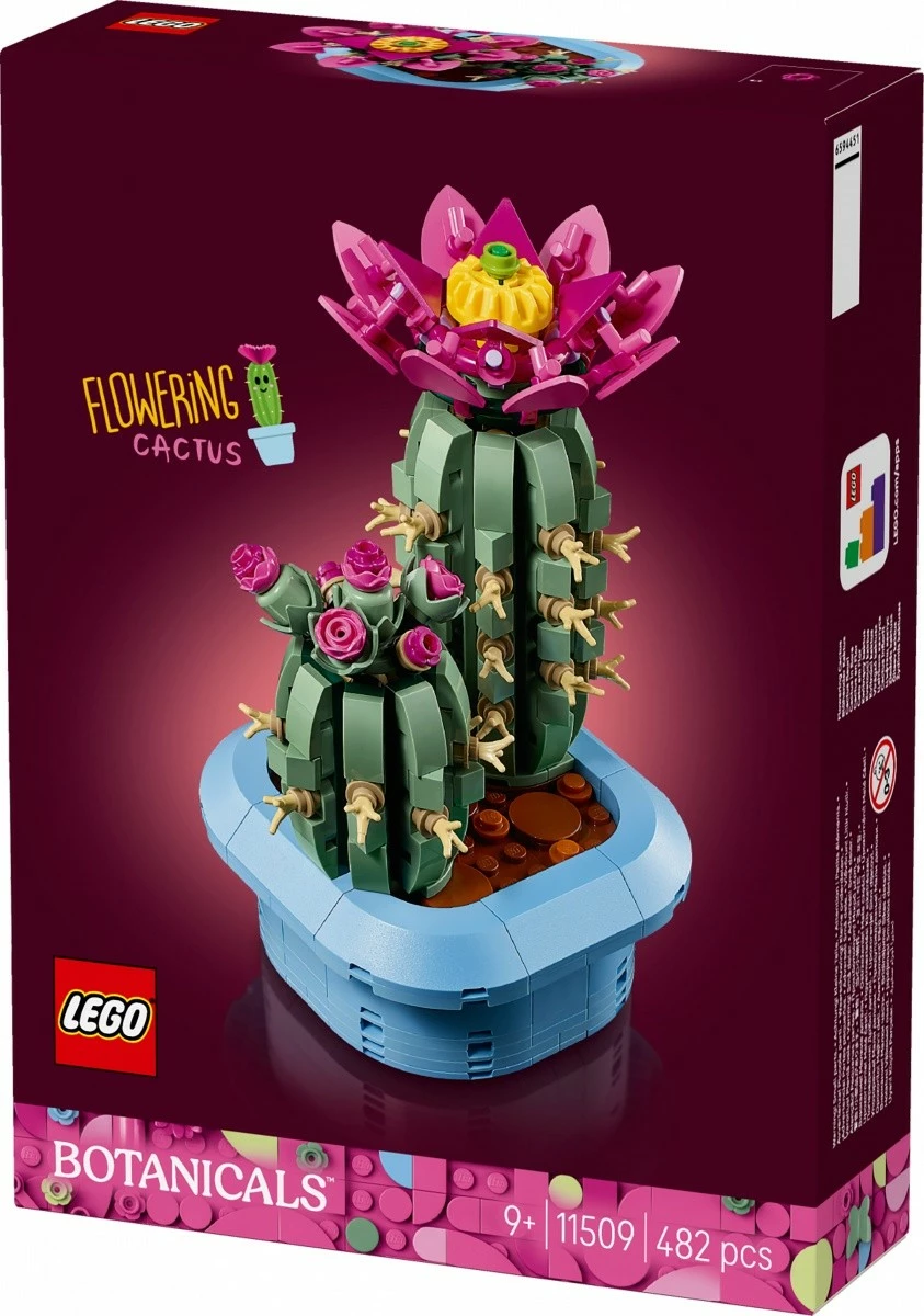 Set kockash LEGO Botanicals Blooming Cactus 11509, 482 copë, 9+, kaltër pastel