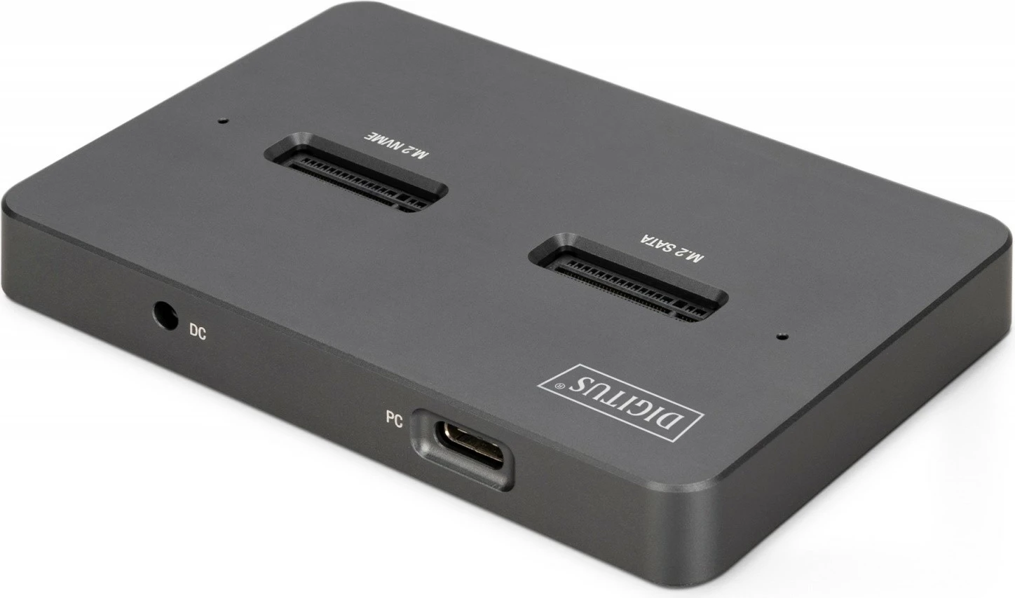 Dok USB-C 3.2 Gen2, Digitus DA-71546-1, për M.2 NVMe & SATA (2 slote, deri 2x 4 TB) me lexues SD-Express 7.1 (deri 2 TB), e zezë