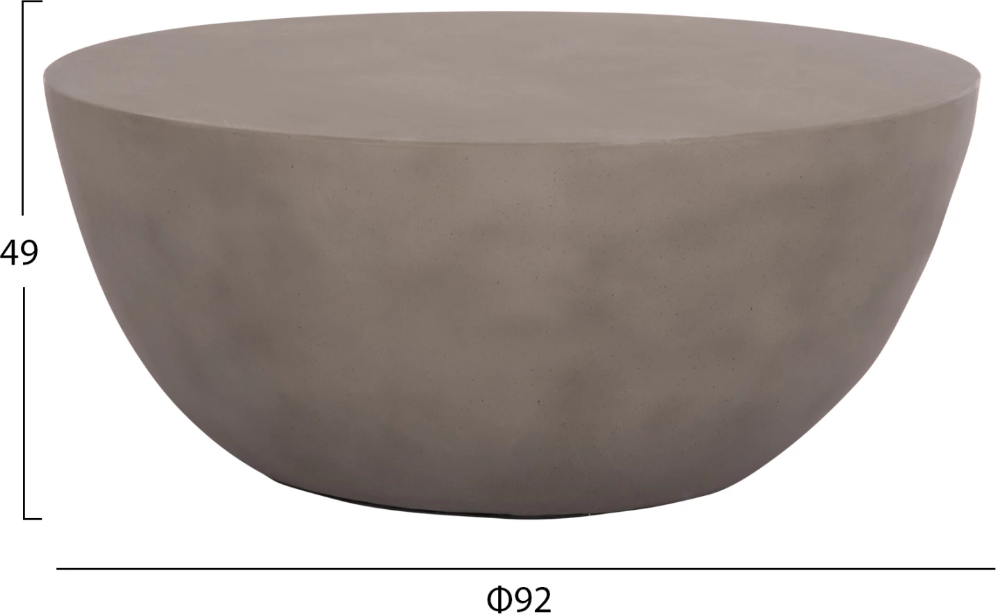 Tavolinë kafeje rrethore ALLAN, fibër-cement, gri, FH18162.03, Φ92x49Hcm