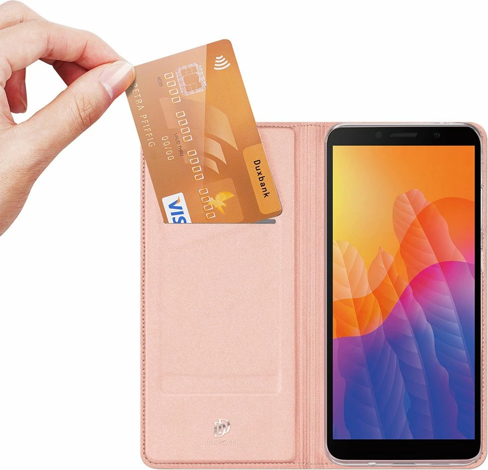 Mbështjellës Dux Ducis Skin Pro për Huawei Y5p, me kapak, rozë