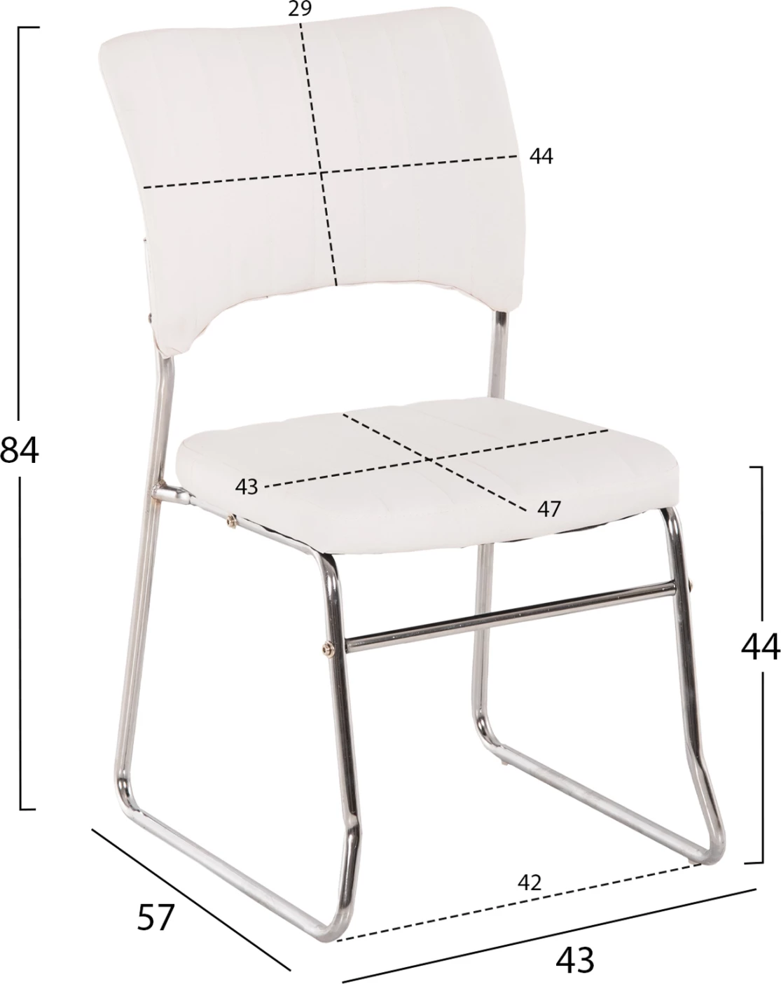 Karrige për zyre konferencash FH1071.02, set 4 copë, e bardhë