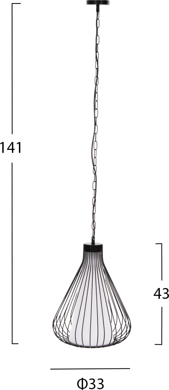 Llambë varëse tavani, kapak metali i zi, FH4074, Φ33x141H cm