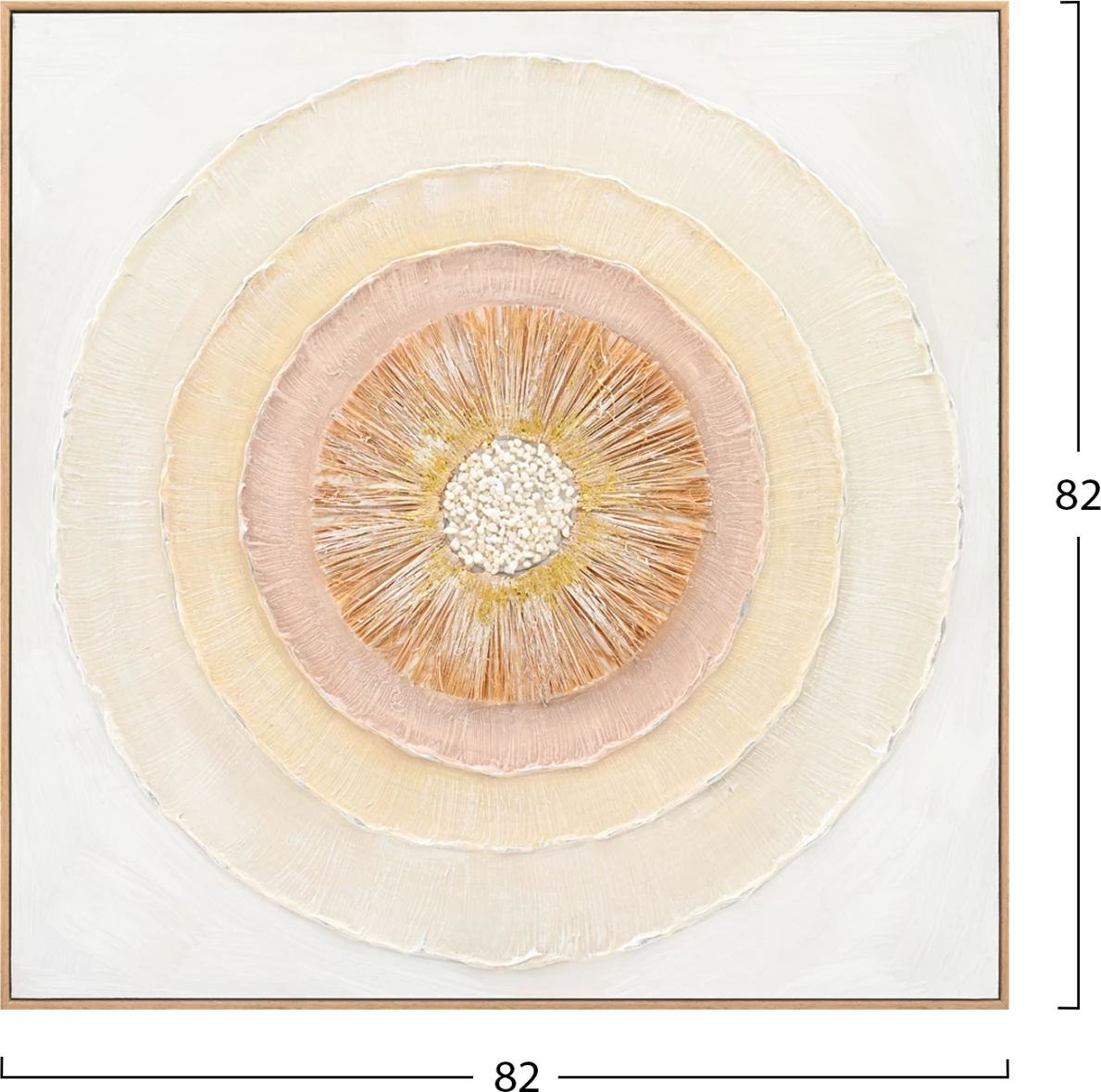 Pikturë muri FH4577 me kornizë PS ngjyrë bezhë-kanavacë rrathe 82x4,5x82H cm