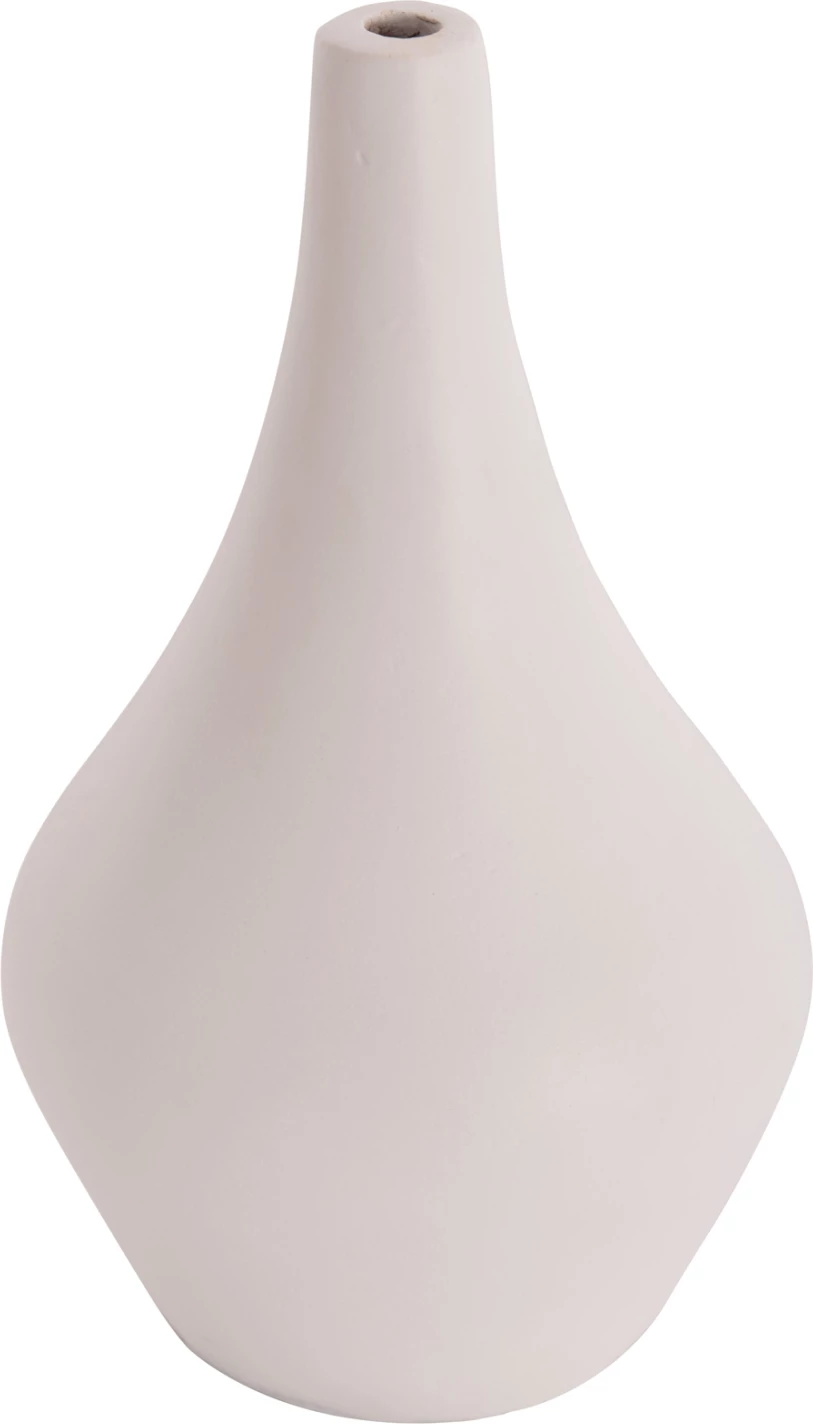 Vazo dekorative për tavolinë, terrakotë e bardhë, DENI FH4663.02S, 15x27cm