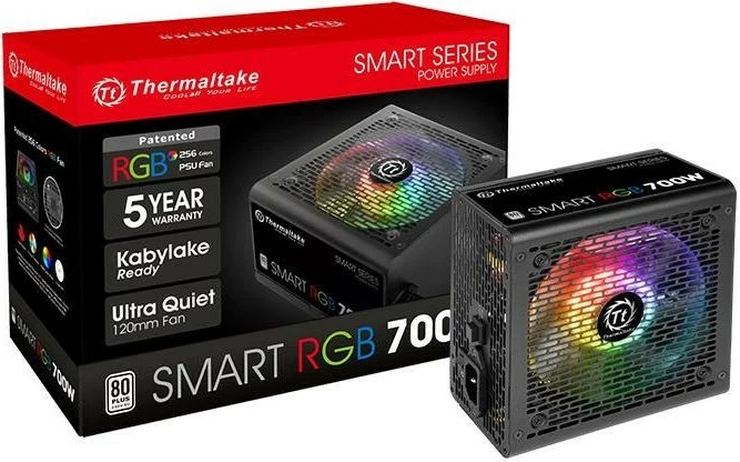 Kasë energjie Thermaltake Smart RGB 700W, 80 PLUS, 2xPEG, 120mm, e zezë