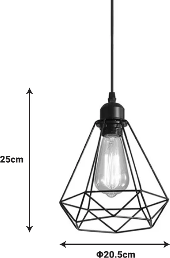 Llambë tavani Jabrey, metal i zi, 20.5x25cm
