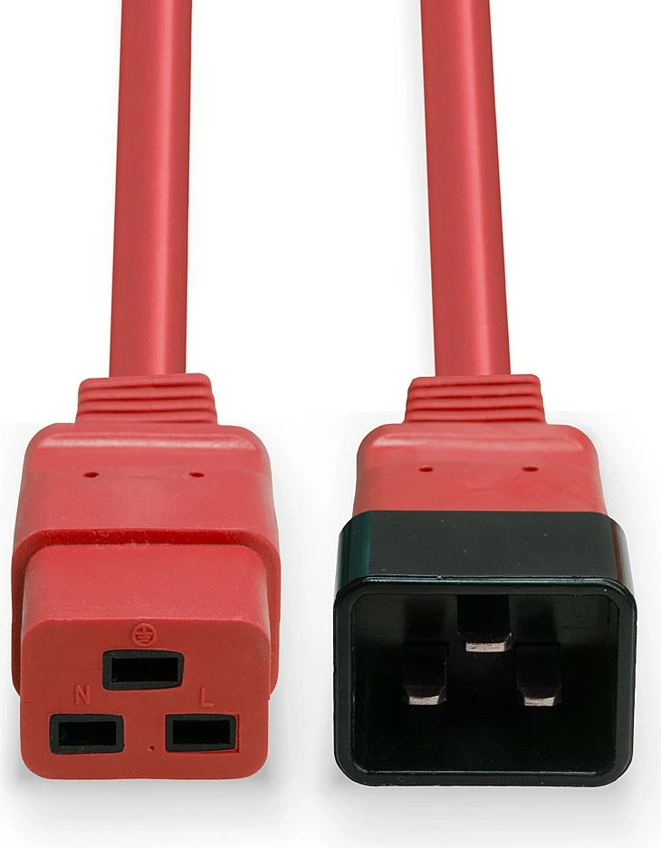 Kabllo energjie LINDY IEC C19 në C20, 1m, e kuqe