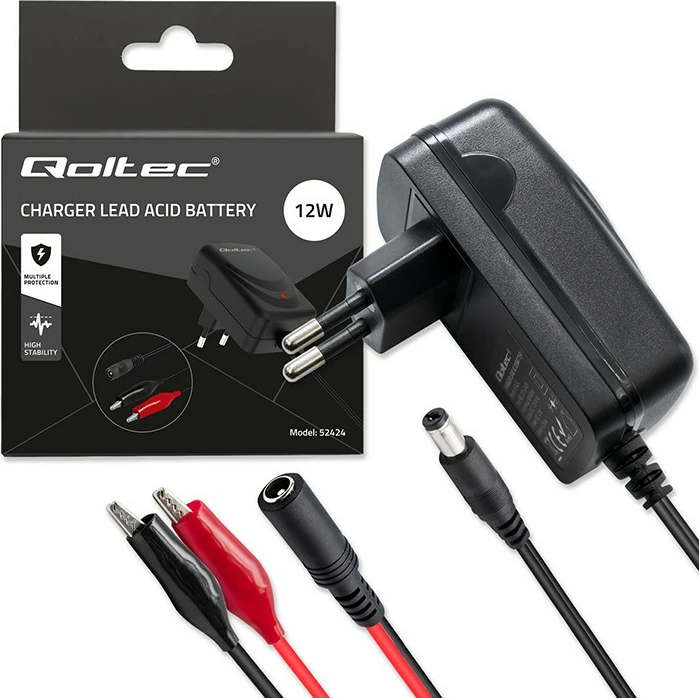 Karikues automatik baterie Qoltec 52424, 12V, 1.5A, LED, i zi