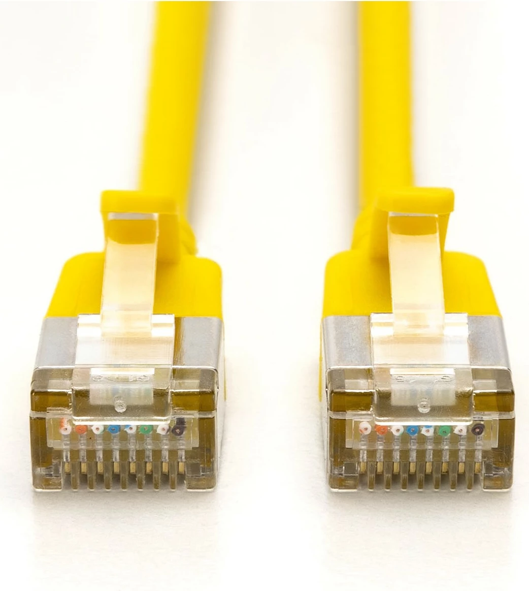 Kabëll rrjeti Digitus CAT 6A F-FTP Slim, 0.5m, RJ-45, 10Gbps, verdhë