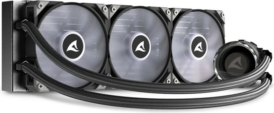 Ftohës uji all-in-one Sharkoon S90 RGB, 3x12cm, për procesor, RGB, i zi