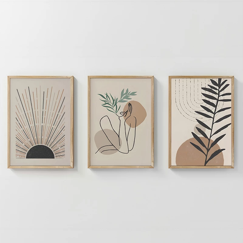 Dekor muri në kornizë Gonma, triptik, printim digjital, 33x1.5x48cm