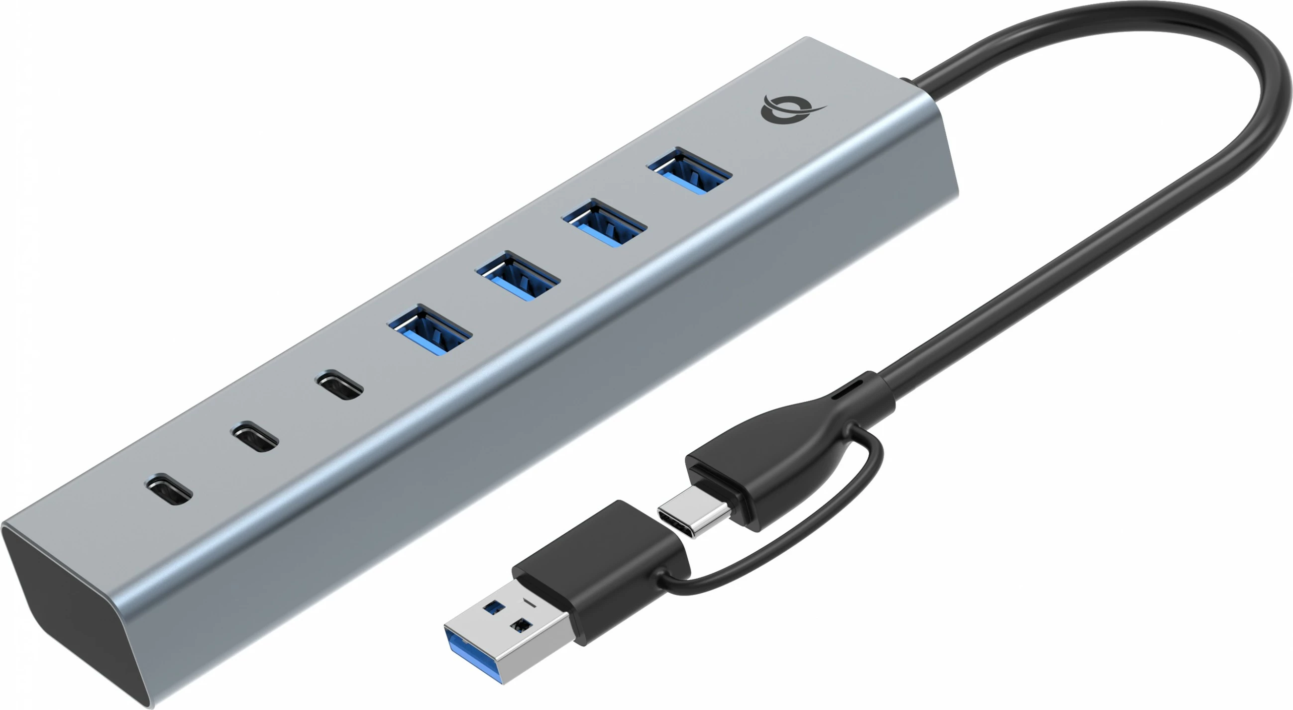USB hub Conceptronic 7 porta, USB-A 3.0/USB-C, gri