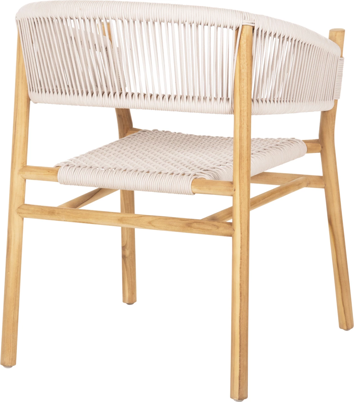 Karrige ngrënie me krahë IRVING FH9763 dru teak ngjyrë natyrale dhe litar bezhë 60x55x78H cm