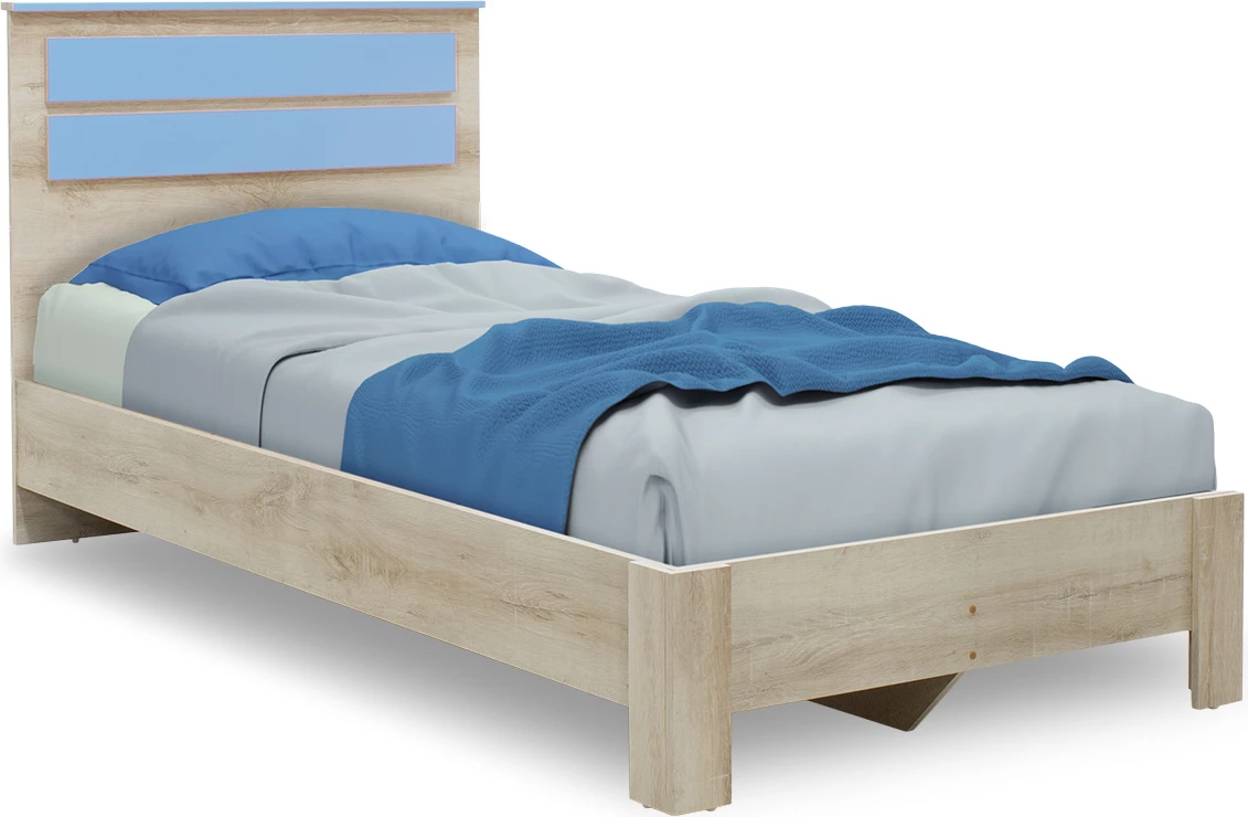 Krevat Looney, ngjyrë castillo-blu, 100x200cm