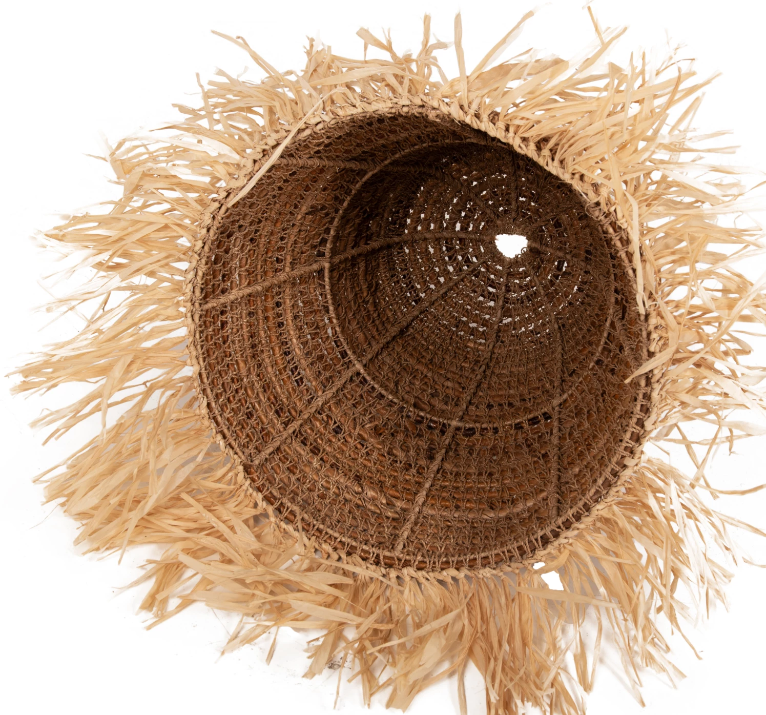 Llampë tavanore varëse, fibra banane të thata, ngjyrë natyrale, FH7818, Φ60x90-180Hcm