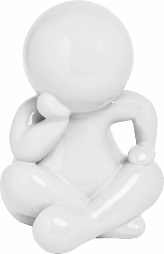 Figurë dekorative Enzo, polirezine, e bardhë, 25x23x36cm