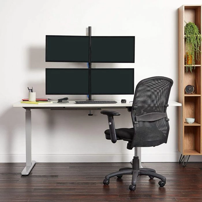 Mbajtës desktop për 4 monitorë VONHAUS 3000113 deri 32", VESA 75x75/100x100, 8 kg për ekran, i zi, set për 4 monitorë