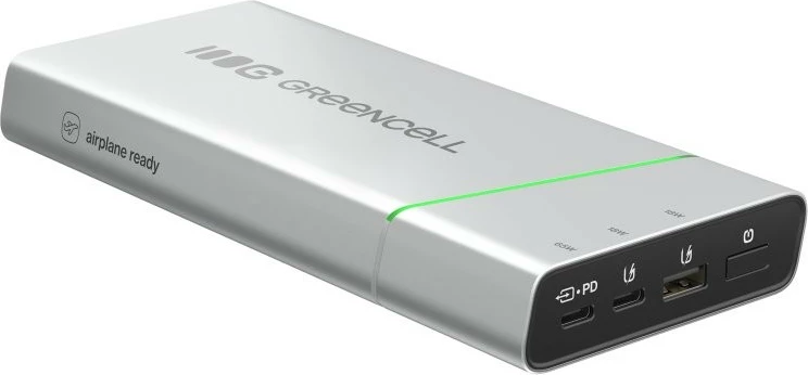 Powerbank Green Cell PowerPlay Pro PBPLGC20P 20800mAh 65W PD 2x USB-C + USB-A argjendtë/zezë