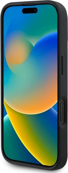 Mbështjellës BMW Sign Leather Diamond Metal Logo MagSafe për iPhone 16, i zi