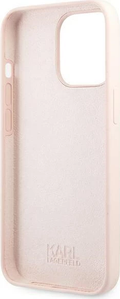 Mbështjellës Karl Lagerfeld KLHMP13XSSKCI për iPhone 13 Pro Max 6.7", silikon, MagSafe, rozë e çelët
