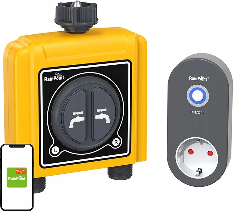 Kontrollues ujitje RainPoint TTV203FRF me 2 zona, me aplikacion, IP54, portokalli