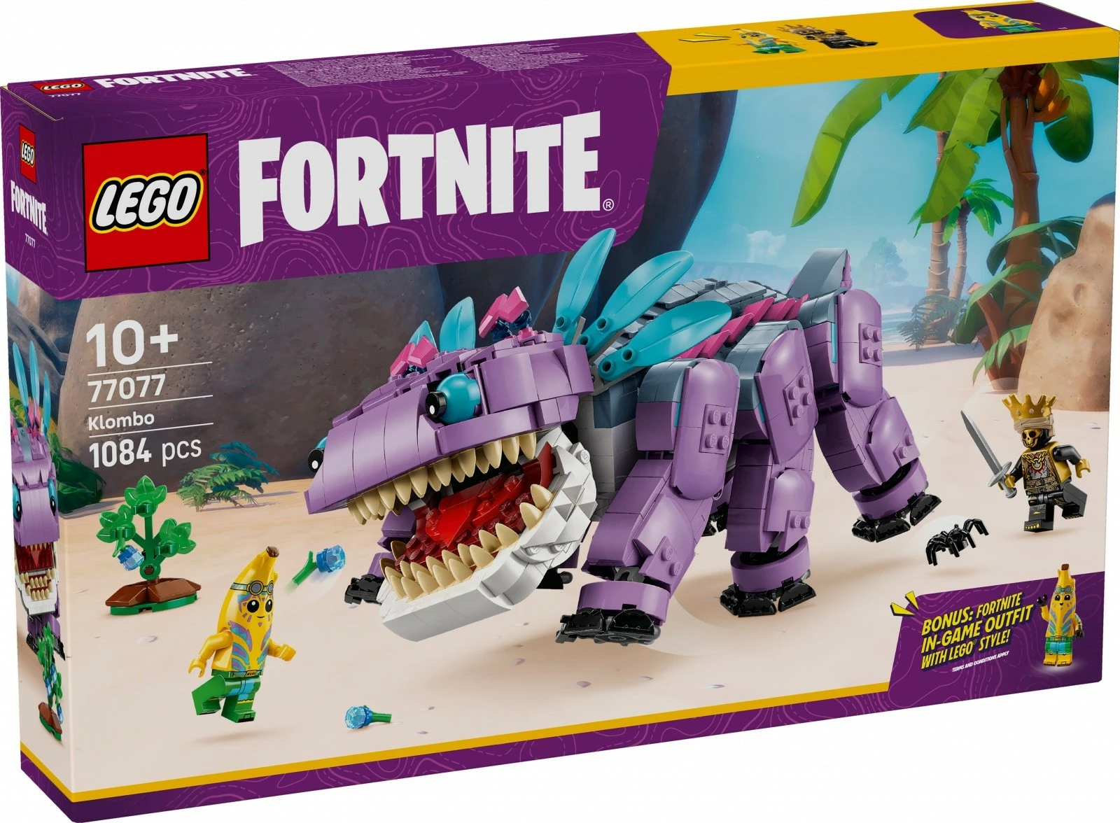 Set ndërtimi LEGO Fortnite Klombo 77077, 1084 pjesë, për fëmijë 10+, vjollcë