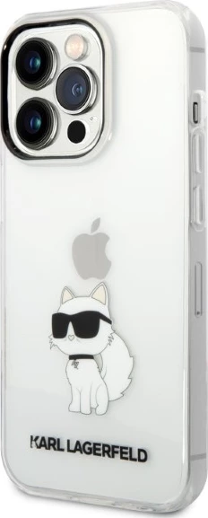 Mbështjellës Karl Lagerfeld Choupette për iPhone 14 Pro, Transparent
