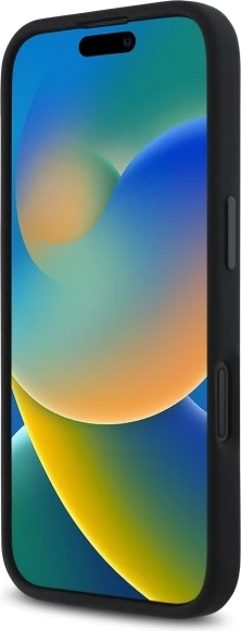 Mbështjellës BMW Silicone Hexagon Blue Line MagSafe për iPhone 16, Zi