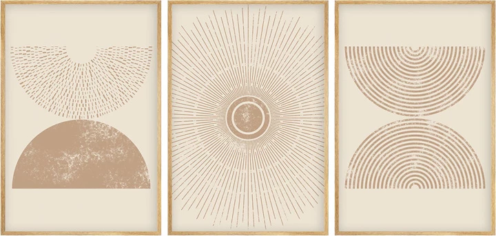 Pikturë kanavacë Terpen triptik me printim digjital, shumëngjyrëshe, 50x2x70cm