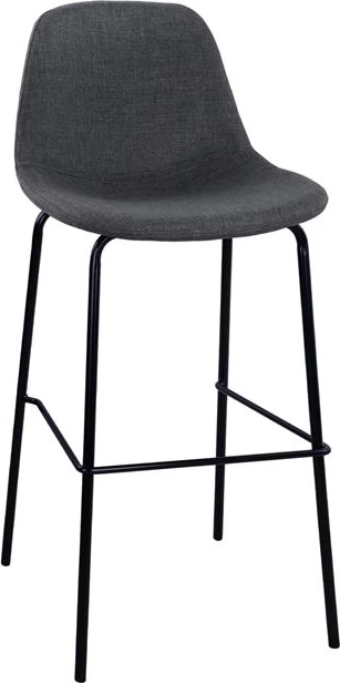 Karrige për bar me kornizë metalike dhe pëlhurë ngjyrë gri 47x50x106cm FH8579.10, set prej 4 copë