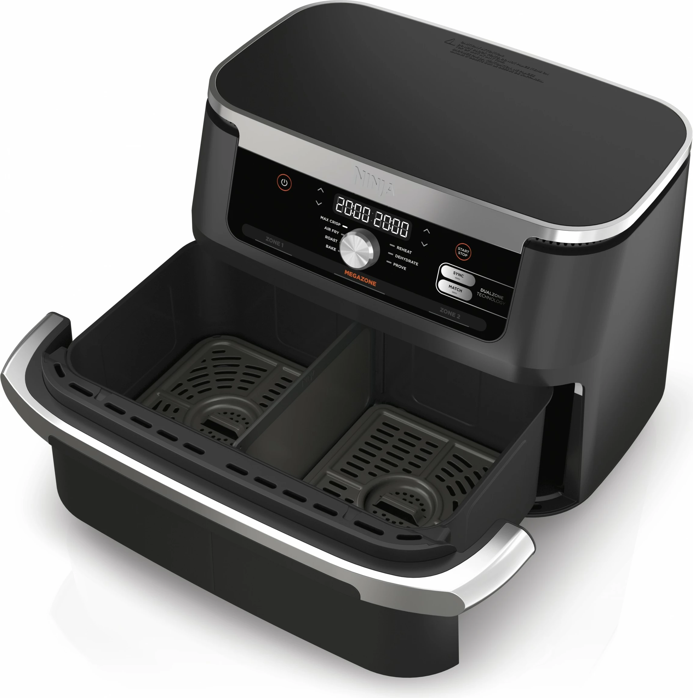 Fryer me ajër të nxehtë Ninja AF500EU, 10.4 L, 40-240 °C, 8 persona, Double, E zezë/Inox