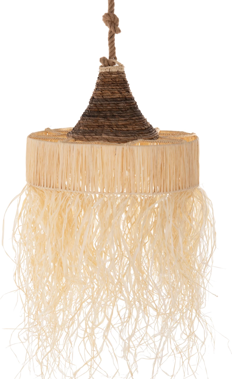 Llambë varëse tavani set FH11922, litar dhe fibra gjethe palme të thara, Φ51Χ155+H cm