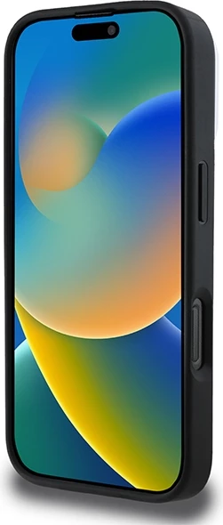 Mbështjellës DKNY Plain Silver Logo MagSafe për iPhone 16 Pro, i zi