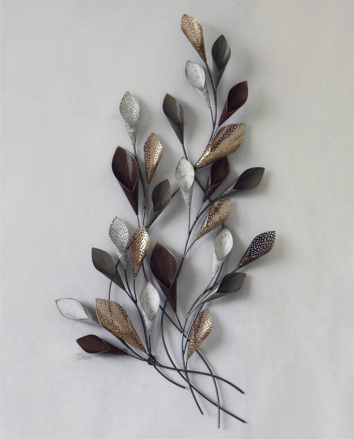 Dekor metalik për mur, ngjyrë gri qymyr-ari, FH7159, 44x5,5x87 cm