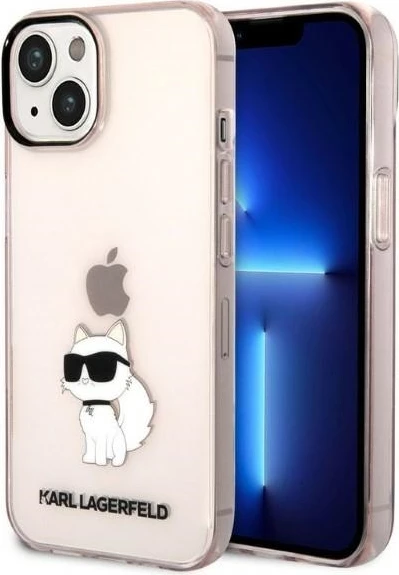 Mbështjellës Karl Lagerfeld KLHCP14MHNCHTCP për iPhone 14 Plus 6.7", Choupette, Rozë