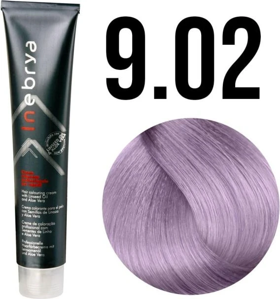 Ngjyrë për flokë Inebrya 9/02 Bionde shumë e qelët,violet pastel, 100 ml